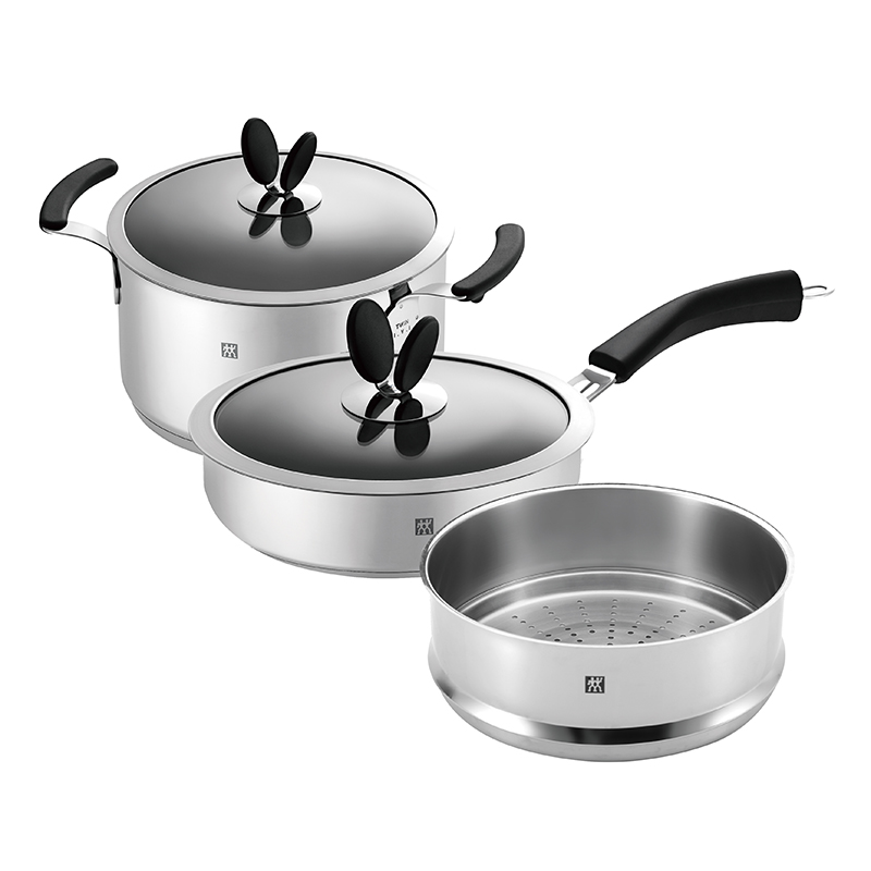 双立人 ZW-C63 TWIN IVI GL 锅具三件套 不锈钢色